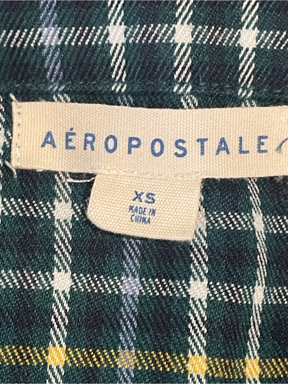 Aeropostale Green Plaid Zip-Front Mini Dress - Picture 3 of 3